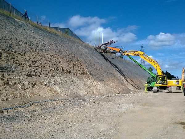 3m Stick Extension On Komatsu PC300 - Soil Nailing Application Excavator Dipper Ground Engineering Demolition Geotechnical